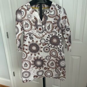 Boden Brown and Cream Floral Dress